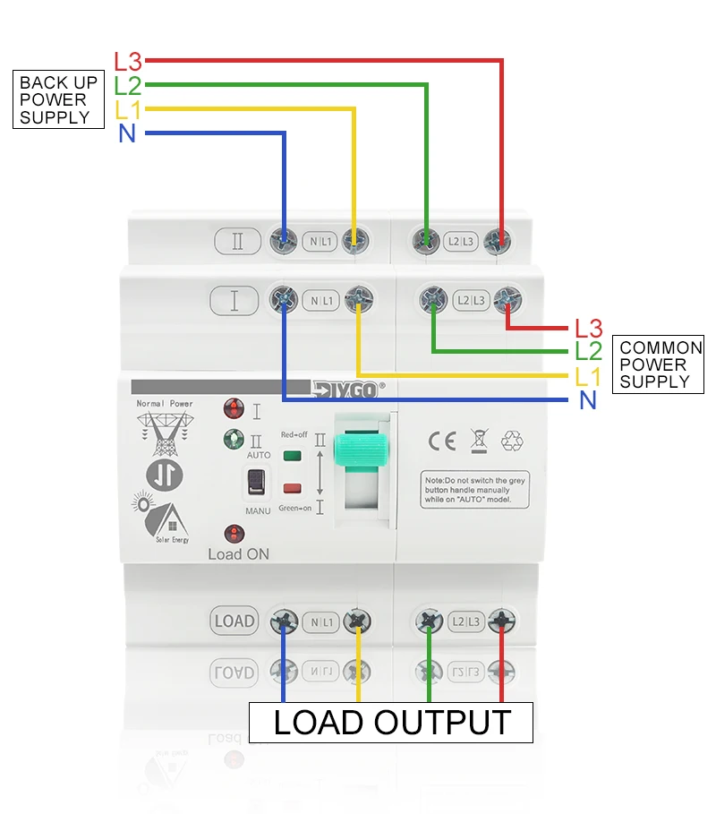 DGLBD-80 ATS Automatischer Transferschalter 2/4P PV/Solar unterbrechungsfreie elektrische Wahlschalter 80A 110/220V Din-Schiene Dual Power – Detail 6