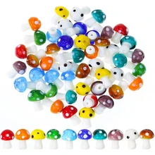 

10pcs 10x13mm 12x16mm 15x18mm Mushroom Shape Handmade Lampwork Glass Loose Beads for DIY Crafts Jewelry Making Findings
