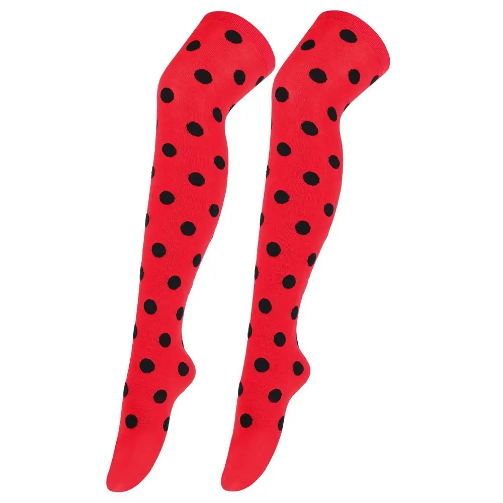 Polka Dot Oberschenkelhohe Strümpfe Marienkäfer 80er 90er Kinder Kniestrümpfe Arm Beinwärmer Rot Schwarz Dot Handschuhe – Detail 10
