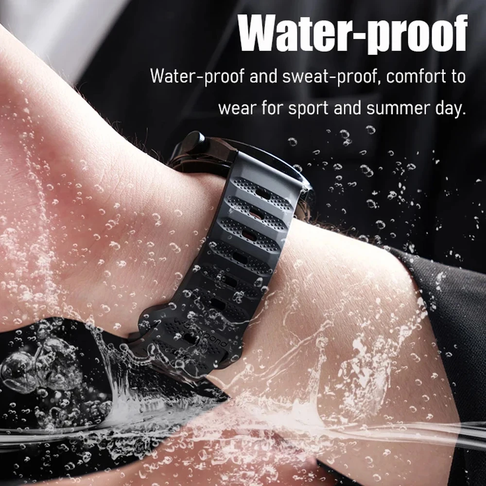 Enhanced Silicone Sports Watch Band – Premium Quality, 20mm/22mm, Multiple Fits