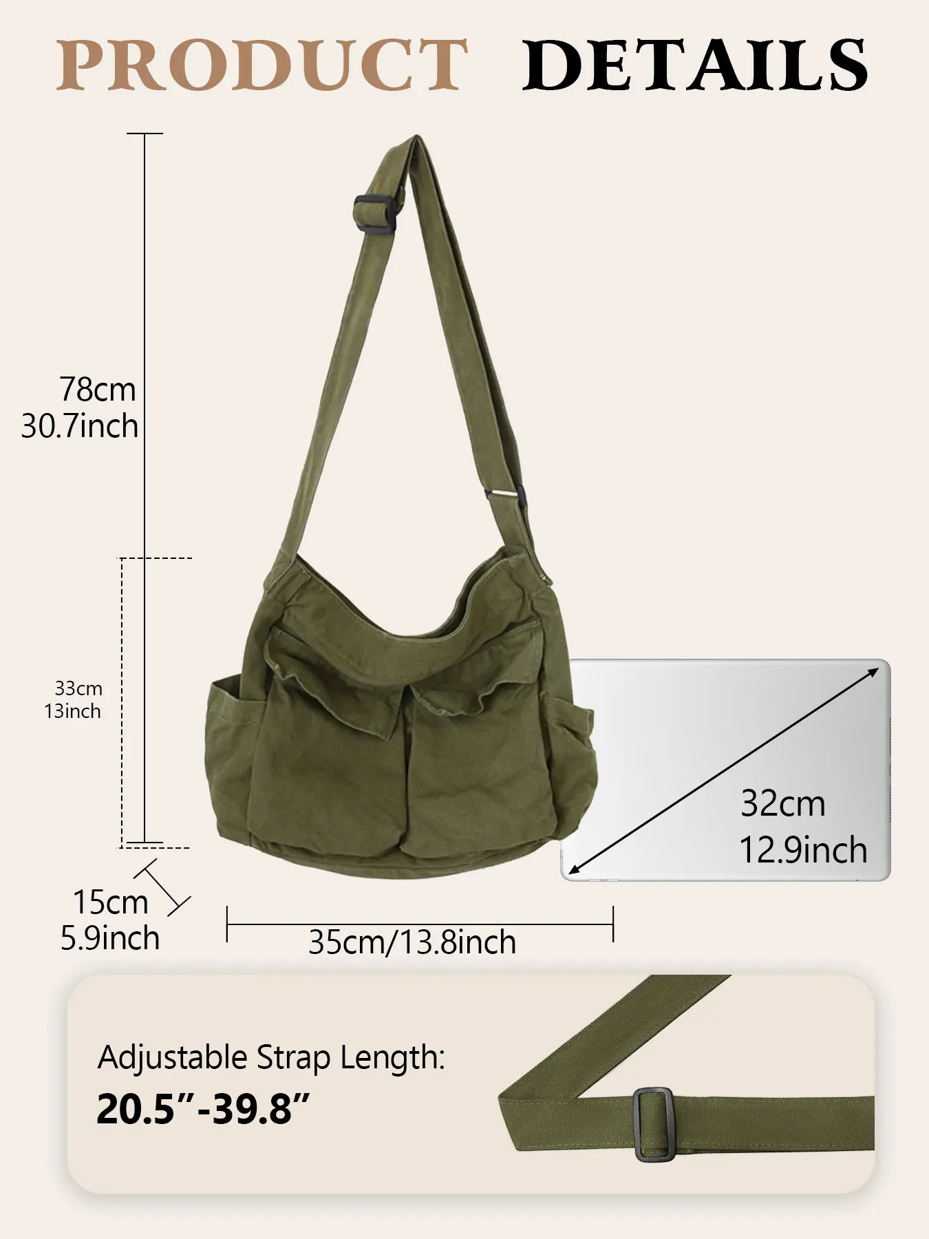 Canvas Crossbody Backpack 2
