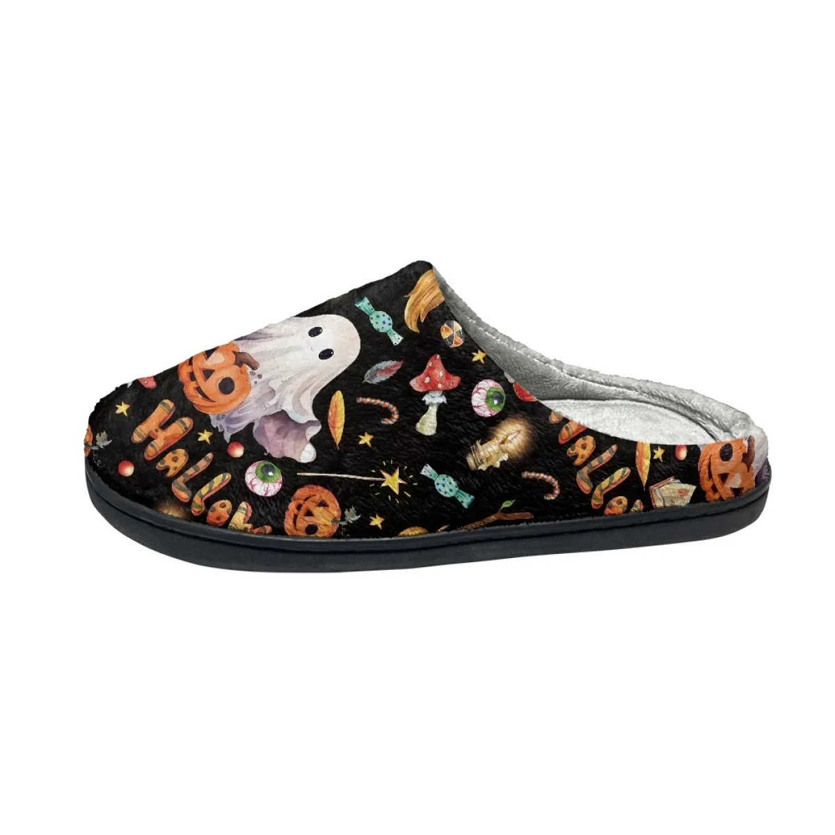 Winter Warm Slippers for Women Print On Demand Bedroom Casual Flats Floor Shoes Non-slip Classic Slides Slippers Halloween Gifts