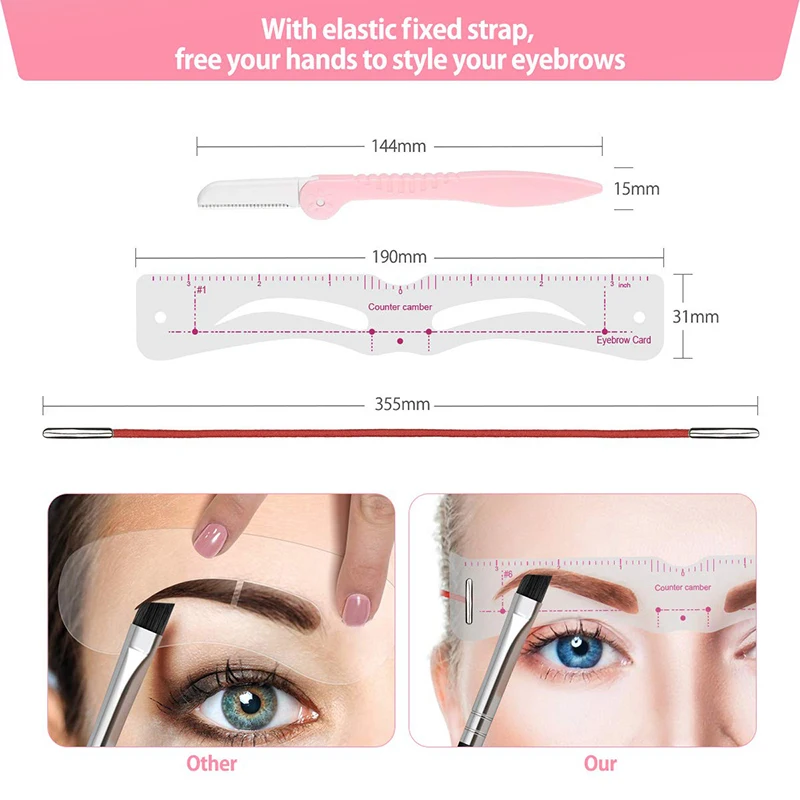 12styles Eyebrow Stencils Reusable DIY Makeup Tools For Women