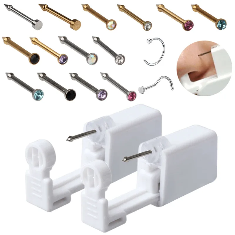 Disposable Safe Sterile Piercing Unit For Gem Nose Studs Piercing Gun Piercer Tool Machine Kit Earring Stud Body Jewelry 1 Unit ear piercing tool,piercing jewelry,nose studs,body piercing earrings,ear piercing jewelry,ear studs,nose piercing gun,body piercing kit,body piercing jewelry,body jewelry,piercing tool