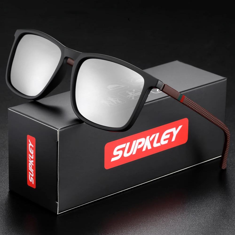 Supkley sport sonnenbrille für männer polarisiert bequem tragen quadratische sonnenbrille männliche leichte brillen accessoire mit origina – Detail 7