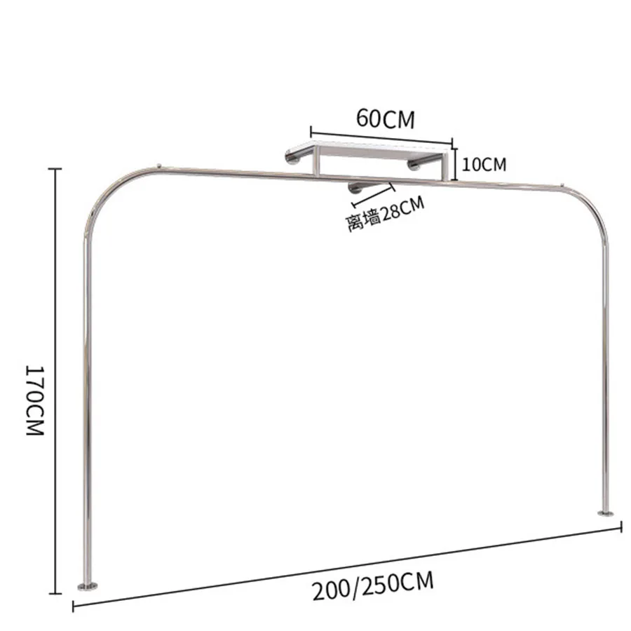 Silver Cloth Racks Wall Mounted Shop Display Simple Hanging Hotel Hat Holder Clothes Hanger European Vestidores Home Furniture