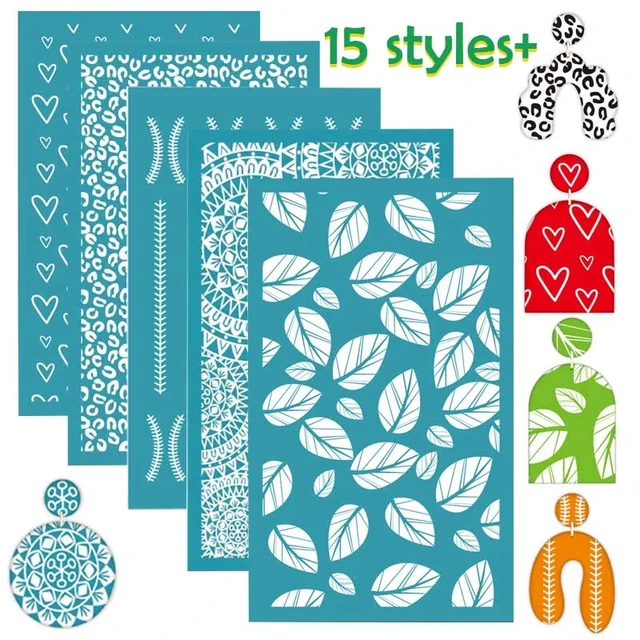 Polymer Clay Silk Screen Stencils Reusable Silkscreen Print Kit for  Printing Clay Stamps Jewelry Earrings Decoration Template - AliExpress