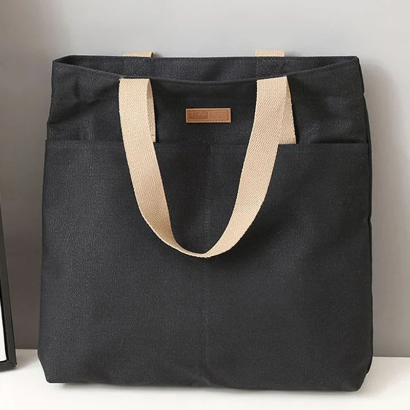 Damen-Einkaufstasche, Segeltuch, Nähgarn, großes Fassungsvermögen, Advanced Sense-Handtasche, praktische praktische Pendlertasche für Damen – Detail 13