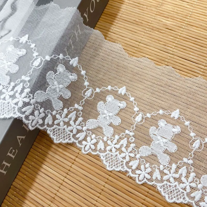 

60 Yards Mesh Lace Edge Rabbit Embroidery Pattern Trim Lace