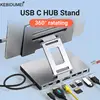 USB C Hub With 360° Rotating Stand HDMI 4K60Hz PD100W USB 5Gbps SD TF Aux 3.5mm RJ45 for iPad Pro Tablet Docking Station 1