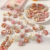 10/20/30/40/50Pcs Lot cute cartoon Bear Bunny Girl Elastic Rubber Band Headdress baby children hair accessories 2