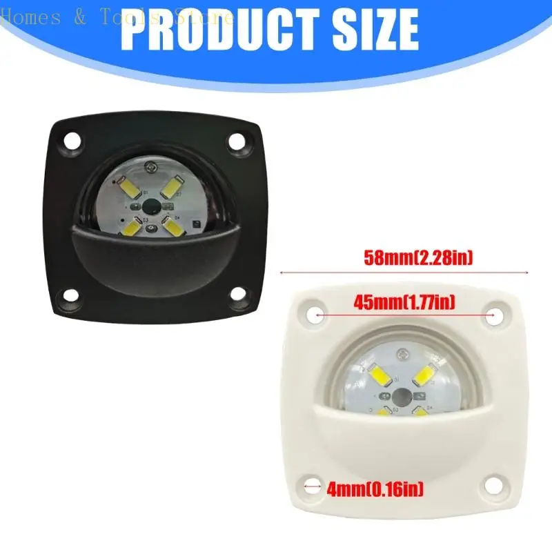 산책로 및 갑판에 적합한 밝은 4 LED 조명이있는 보트 용 H4GE 실용적인 LED 통로 조명 플라스틱 용기 램프
