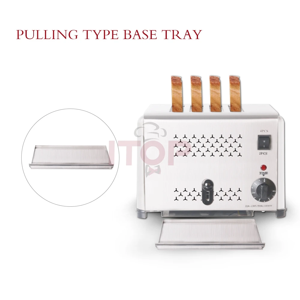 4Pcs Bread Slice Toaster Machine Commercial Waffle Toaster Smart Electric 1800W Mini Oven