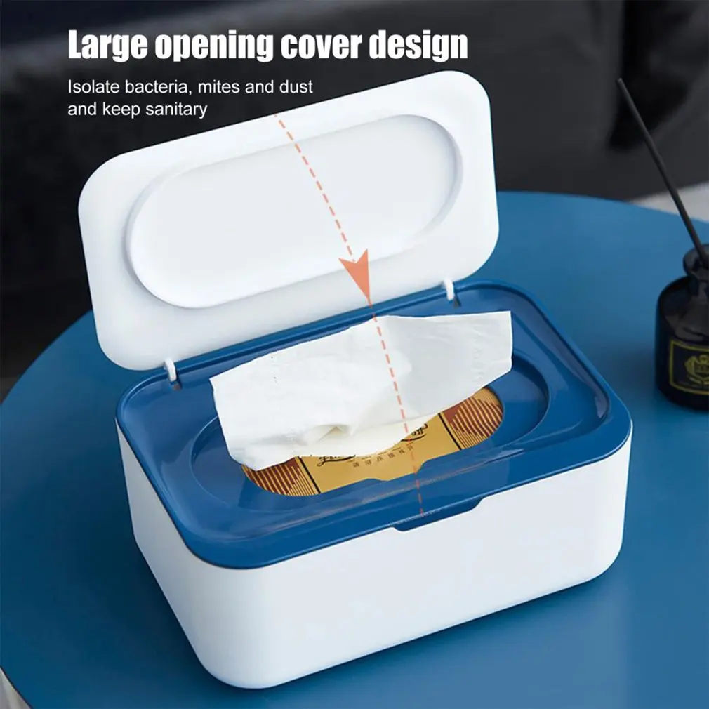 Desktop Tissue Box Dustproof Wet Wipes Storage Box With Lid
