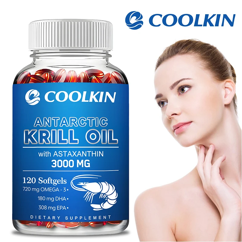 Antarctic Krill Oil 3000mg - Omega-3 EPA, DHA, Natural Astaxanthin, Maximum Strength for Heart & Joint HealthCapsule 1