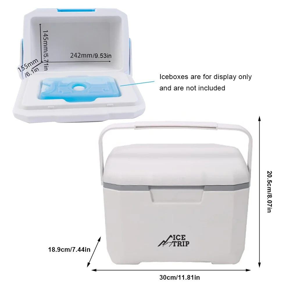 Cooler Bag Outdoor Refrigerator 6L Portable Cool Box Large Capacity Insulated Freezer Multifunction Insulated Portable Cooler with Thermometer for Work Travel