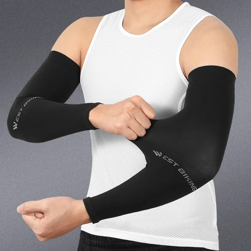 Sun Protection Arm Sleeves Arm Sleeves Cooling Arm Sleeves Basketball Elbow Protectors Arm Leg Warmers Breathable Ice Silk Quick Dry UV Protection Running Arm Sleeves Basketball Elbow Pad Fitness Armguards Sports Cycling Arm Warmer