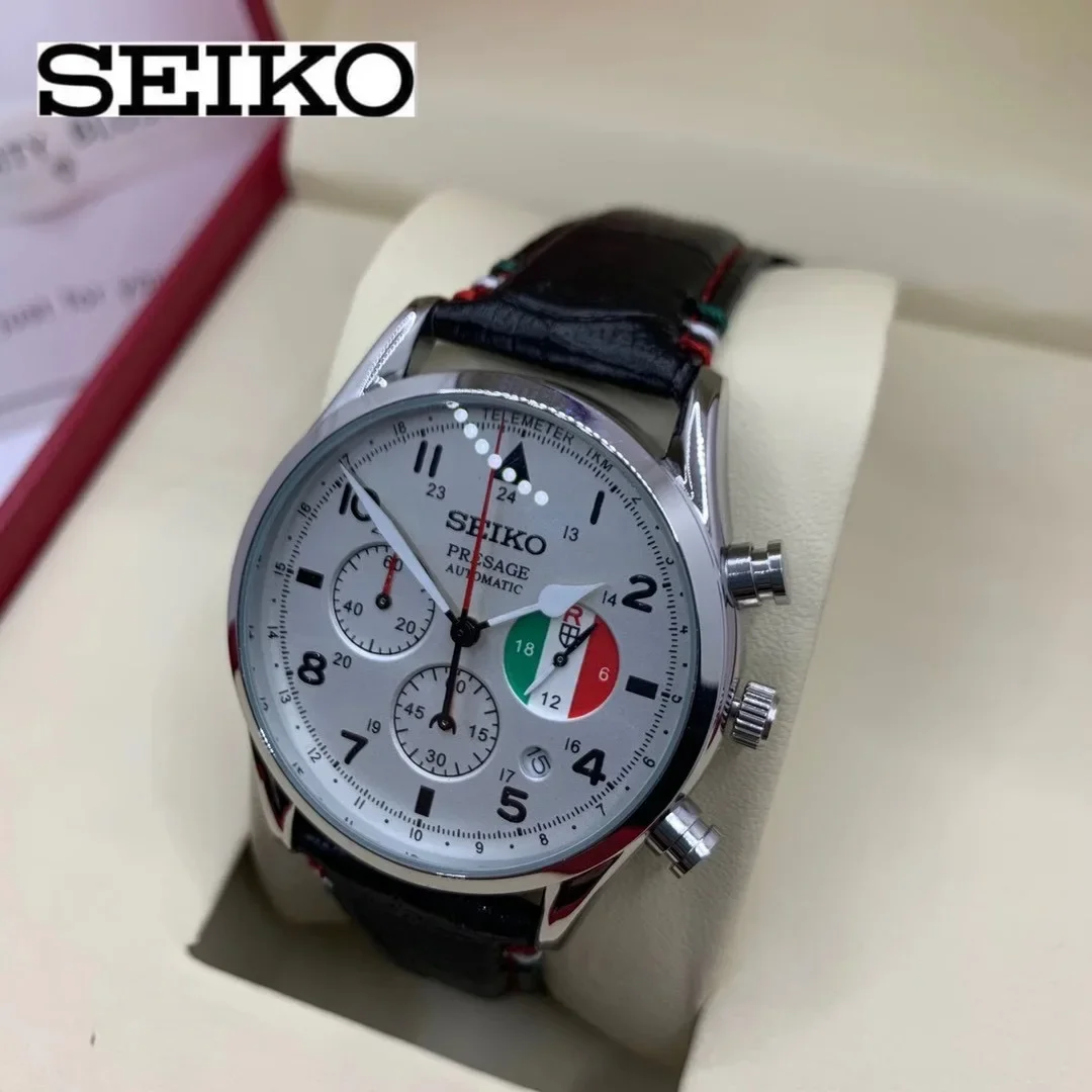 SEIKO Men's Sports Quartz Waterproof Watch, Multifunctional Dial Luminous Hands and Markers, Stainless Steel or Rubber Strap. 2