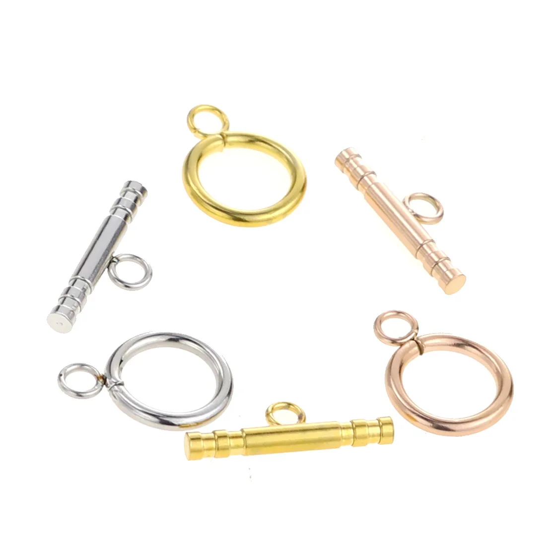 Stainless Steel OT Clasps Buckle Irregular Curved Toggle Clasp Connectors for Bracelet Necklace DIY 3