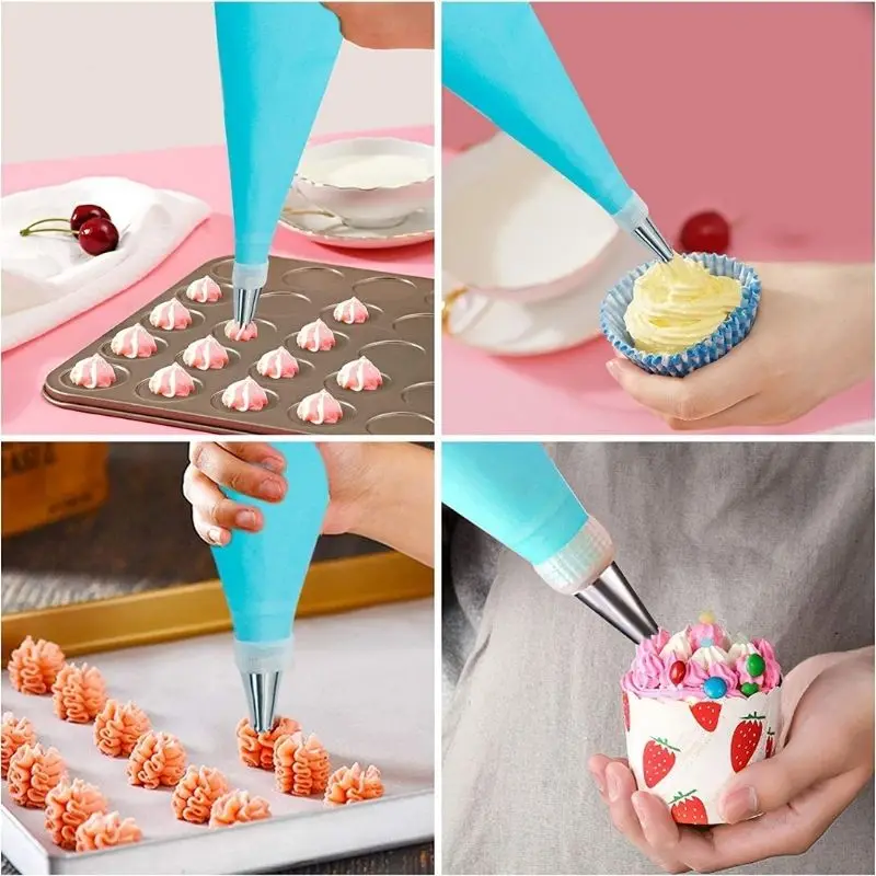 Jogo Com 24 Bicos Inox de Confeitar Bolos E Cupcakes + Adaptador