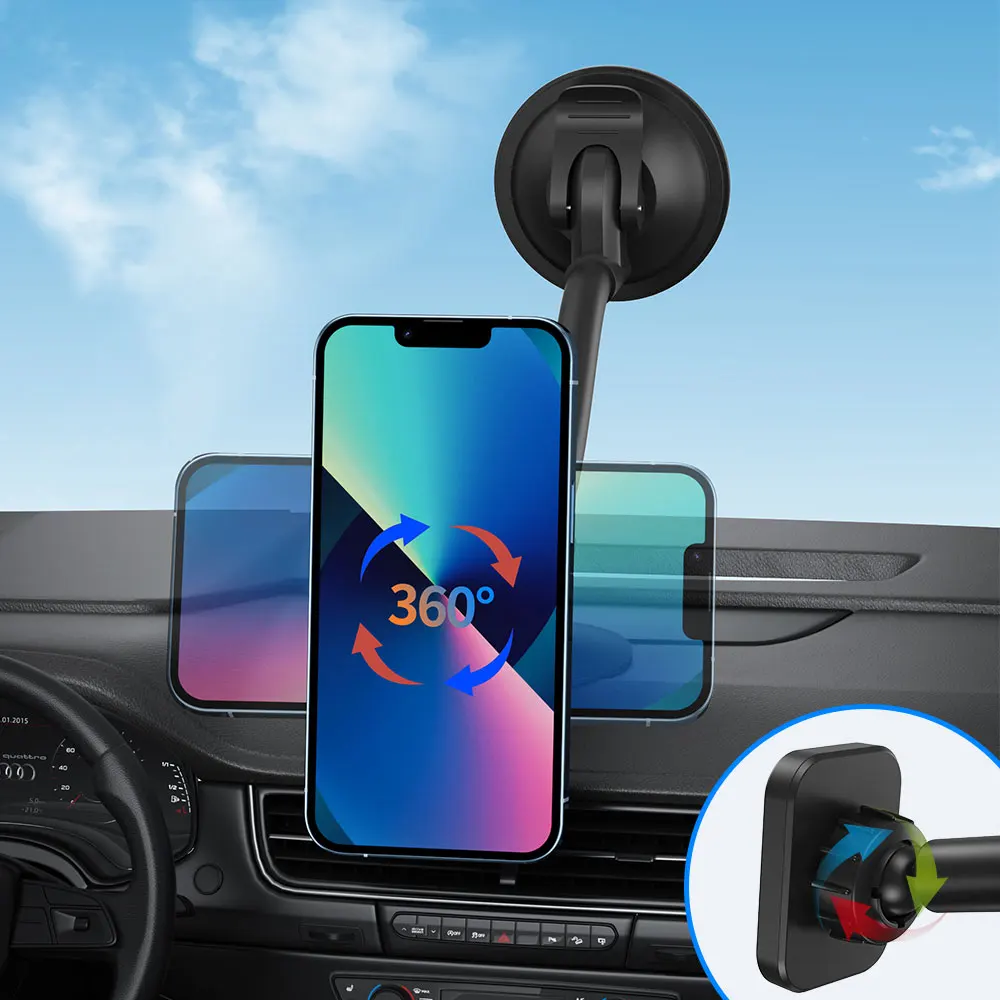 Magnetic Phone Holder Universal Car Phone Holder Strong Magnet Car Mount for Windshield and Dashboard for iPhone Samsung