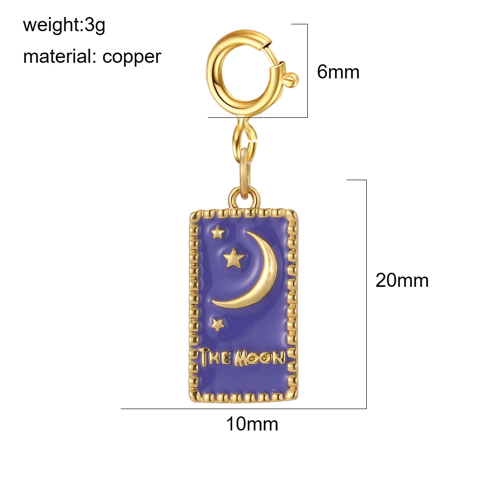 3 Stück süße Frühlingsschnallen DIY Emaille Sterne Mond Sonne Charms Anhänger Schmuck Goldene Herstellung Schlüsselanhänger Halskette Zubehör Großhandel – Detail 12