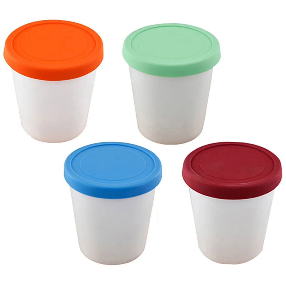 4Pcs homemade ice cream container ice cream cups with lids deli