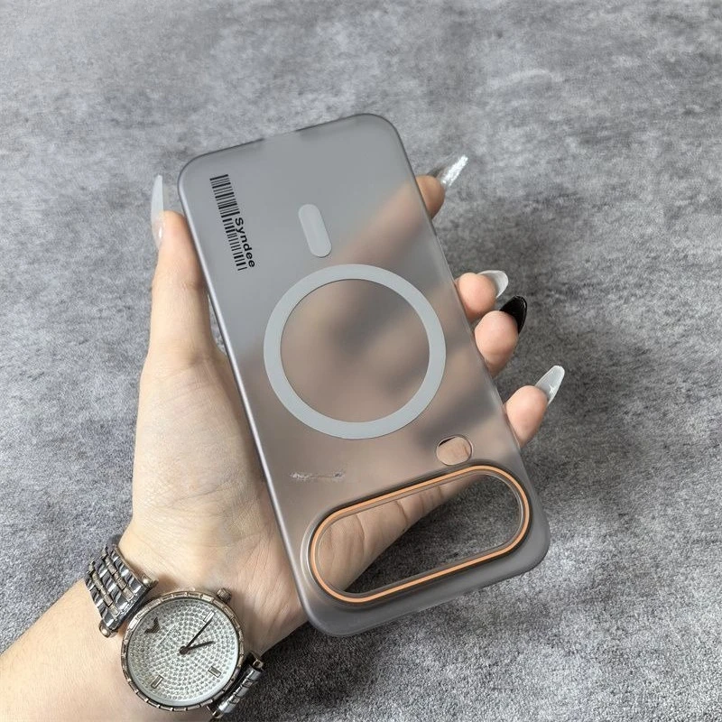 Enhanced Product Title: Transparent Anti-Slip Magnetic PC Case with Shockproof Lens Protection
