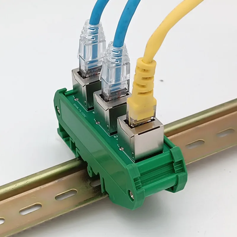 Din Rail Mount RJ45 8 P8C Buchsen 3-Wege-Busse Breakout Board Ethernet-Schnitts telle modul. – Detail 5