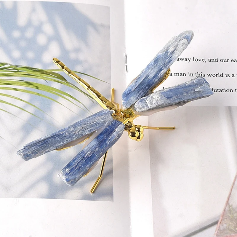 Kyanite 잠자리 입상 크리스탈 스톤 공예, 나비 미네랄 홈 데코