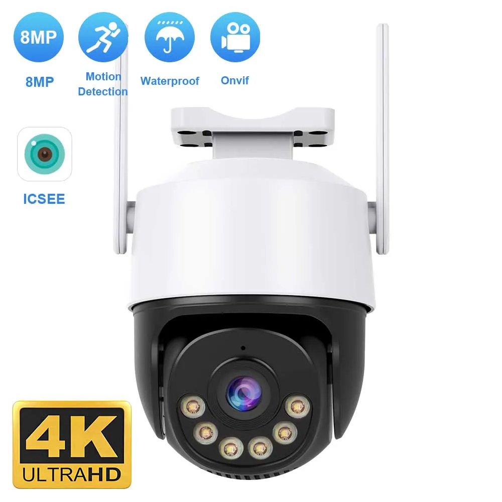 Telecamera IP 8MP 4K 5MP Speed Dome Auto Tracking telecamera PTZ Smart Home Outdoor Wireless WIFI telecamera Monitor di sorveglianza iCsee