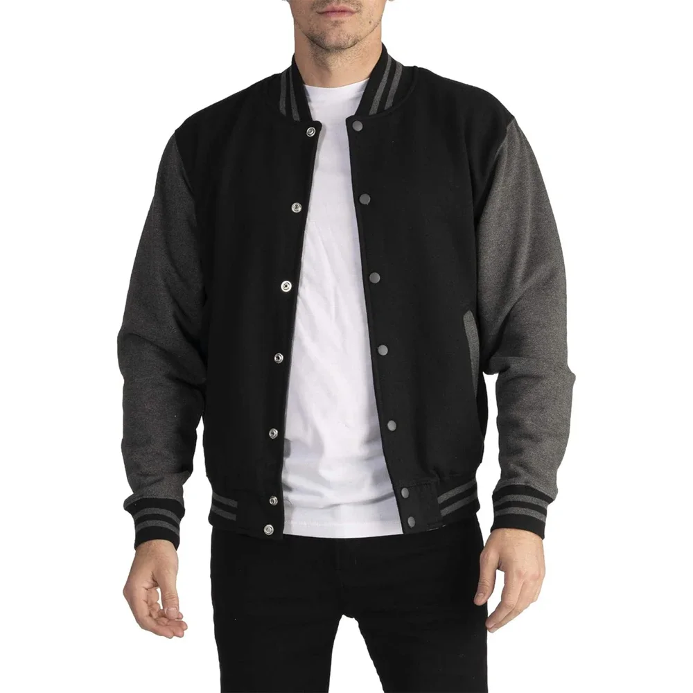 New Men's Sweater Spring Baseball Uniform Jacket Cardigan Coat Single-breasted Striped Collar Sports Casual Coat Street Clothes