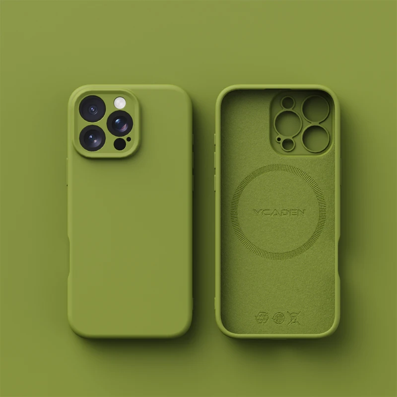 Magnetic Liquid Silicone Phone Case with Wireless Charging Soft Cover