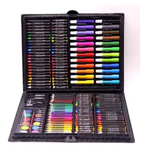 Conjunto de pinturas para niños, Set de 197 unidades para dibujar y  bosquejar con estuche de madera, bolígrafos de colores, herramientas de  dibujo - AliExpress