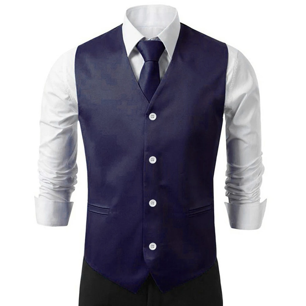 Tops Mens Vest Office Outdoor Polyester Slim Fit Soft Waistcoat Wedding Suit Appointments Business Comfortable