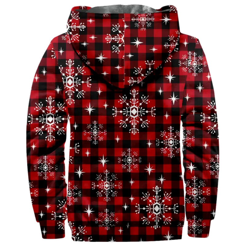 Christmas Creative Cotton Coat Hooded Sweater Casual Print Men's Fur Loop Arctic Velvet Zipper Patch Pocket Hooded Sweater a04