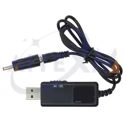 Universal USB Boost Converter Cable with Adjustable Voltage Output (5V to 12V) and 3.5x1.35mm Connector for Charging and Power Solutions (KWS - 910)