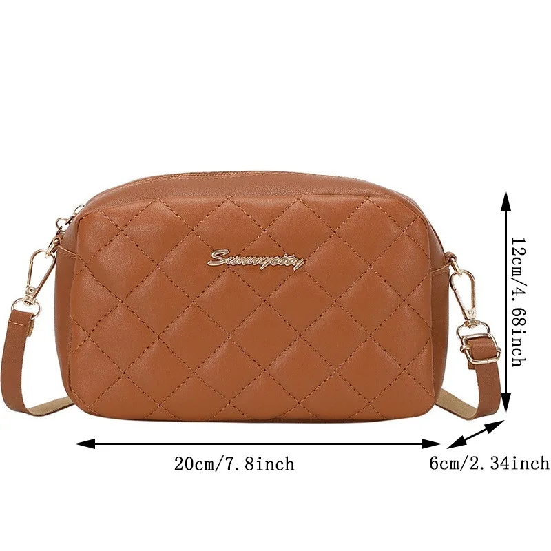 Women Messenger Bag Small Trend Lingge Embroidery Camera Female Shoulder Bags Fashion Chain Ladies Crossbody Purse