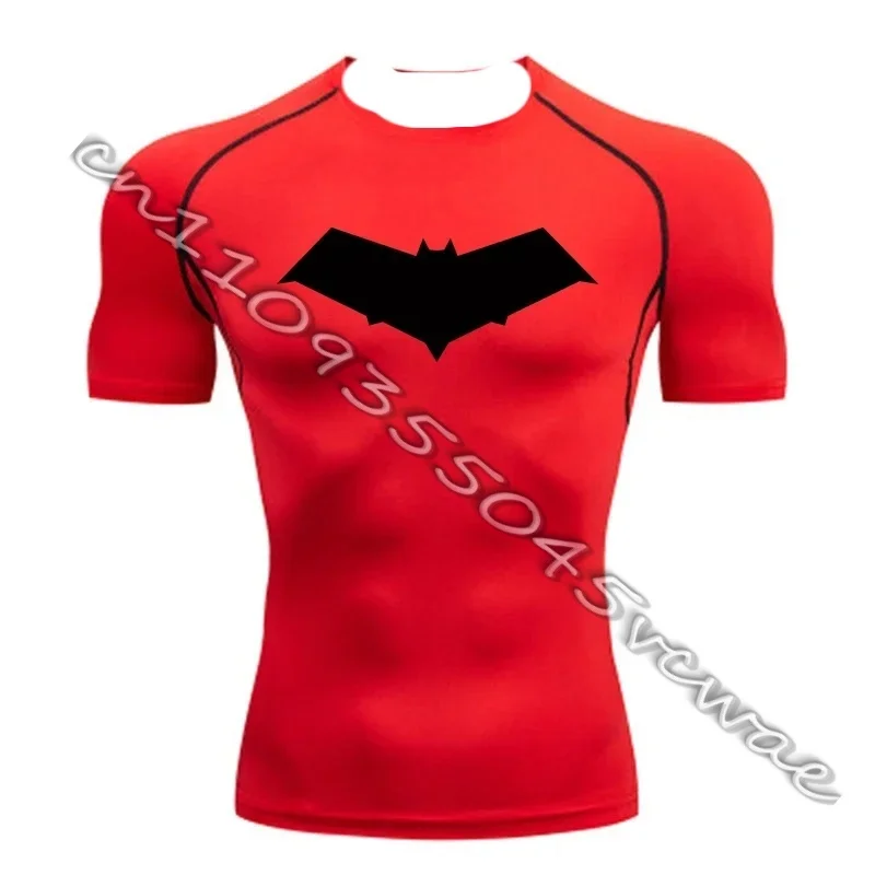 3D Nightwing 남성 T 셔츠 러닝 셔츠 남성 압축 티셔츠 운동복 체육관 러쉬 가드 복싱 훈련 스포츠 탑 MOTO