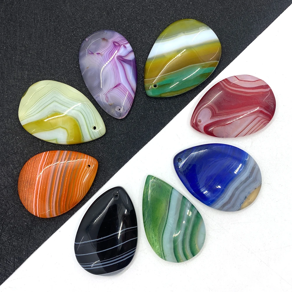 

Natural Stone Agate Pendant Drop-shaped Opal Pendant Ladies Jewelry Making DIY Earrings Necklace Accessories Charm