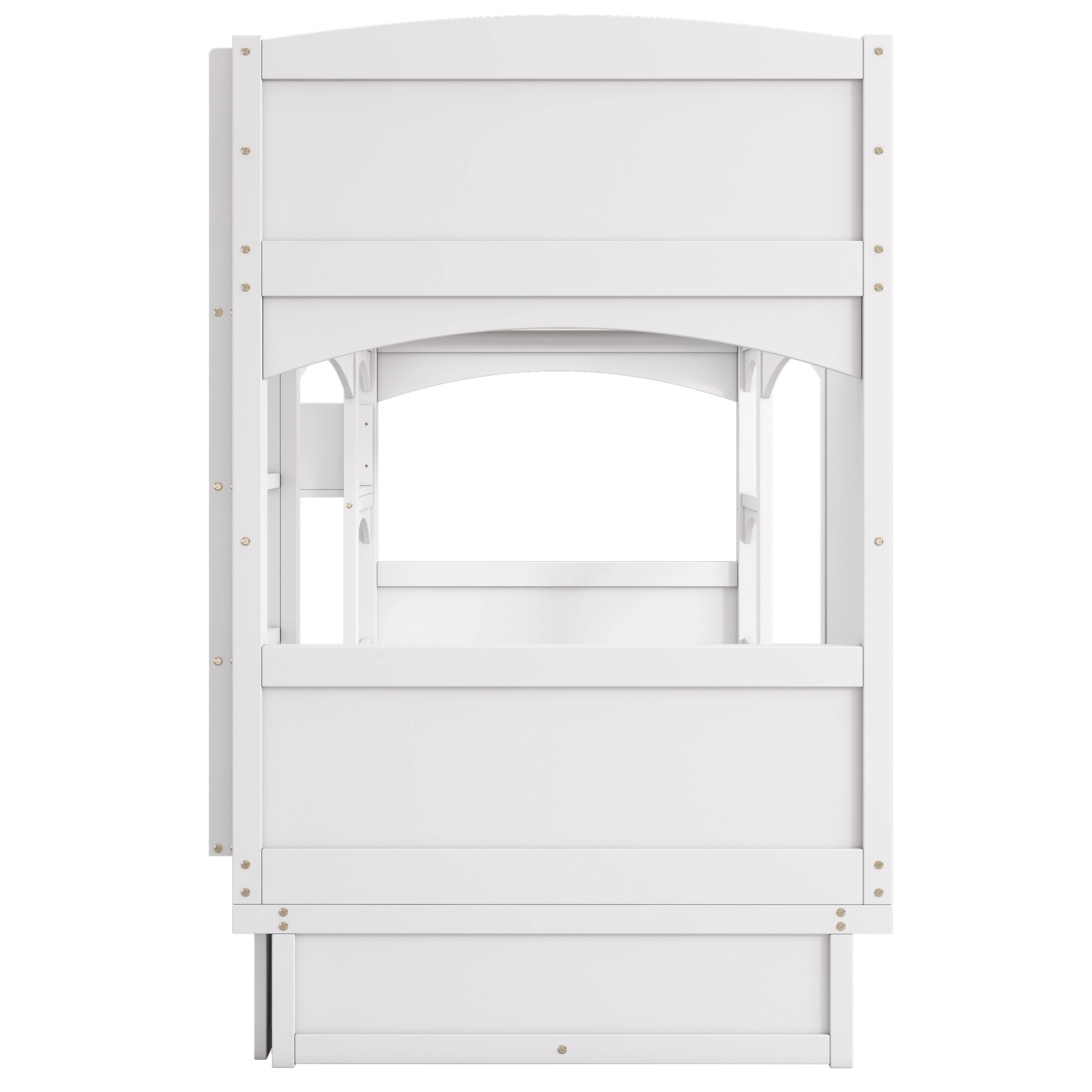 Kinder-Etagenbett, Doppelbett, multifunktionales Kinderbett, mit herunterklappbarem Schreibtisch und Regal, mit Leiter und 2 Schubladen – Detail 12
