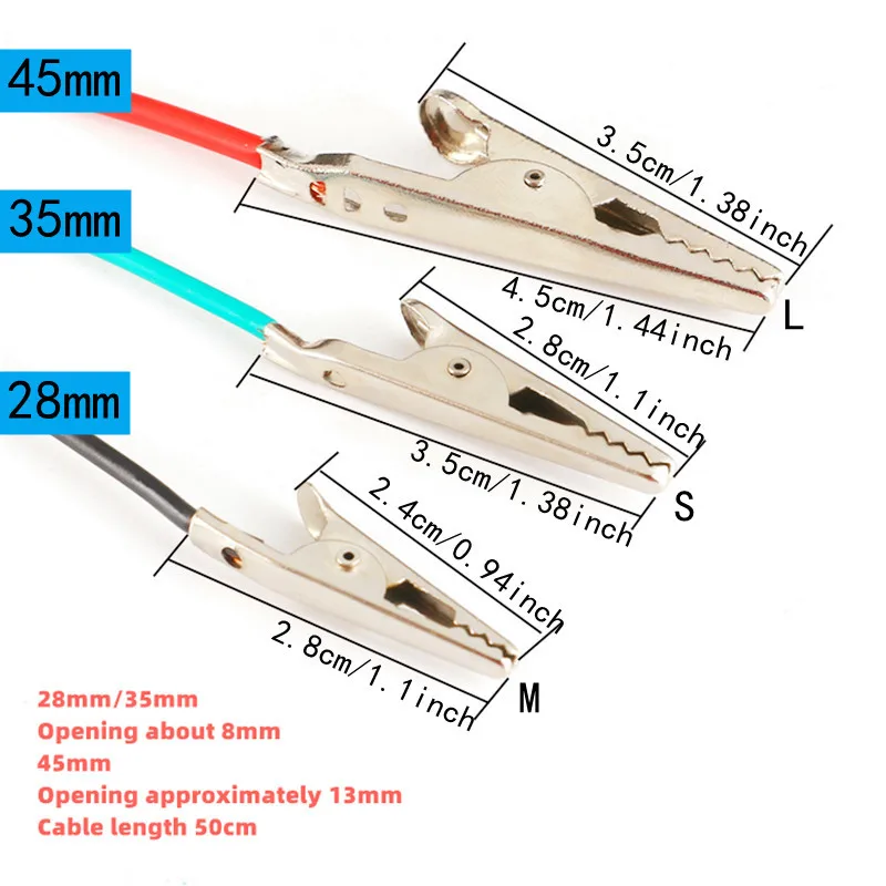 10pcs Color Alligator Clip Electric DIY Small Battery Power Cord Sheath Electric Clamp Double Head Test Clamp