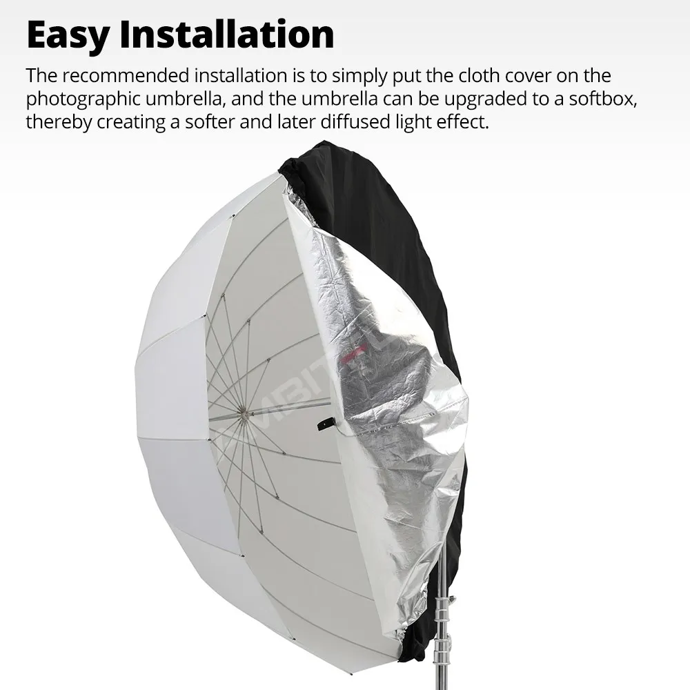 고독스 DPU-85/105/130/165T/BS 전문가용 휴대용 사진 촬영 우산 (디퓨저 커버 천)