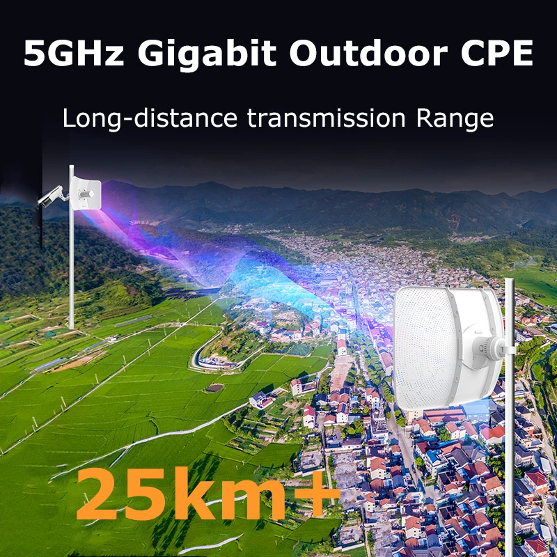 25Km Wifi Outdoor Cpe Wireless Ap Bridge Router 867Mbps Gigabit Access Point Wifi Estensore A Lungo Raggio Ripetitore Antenna Wifi