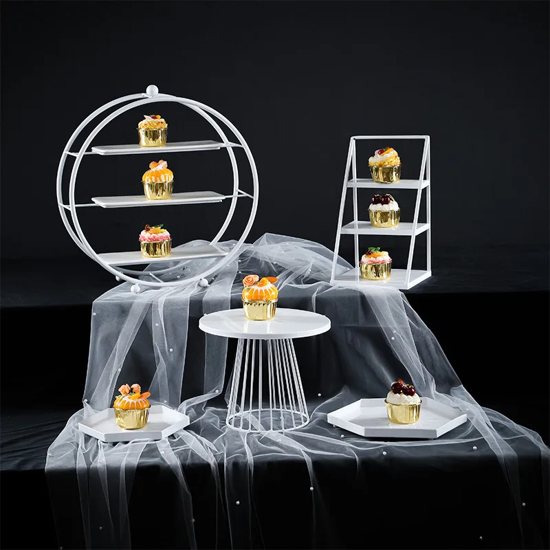 Description Picture 5 of itemCake Stand Home Party Dessert Table Display Rack Dessert Cake Tray Cold Meal Tea Break Table Afternoon Tea Center Metal