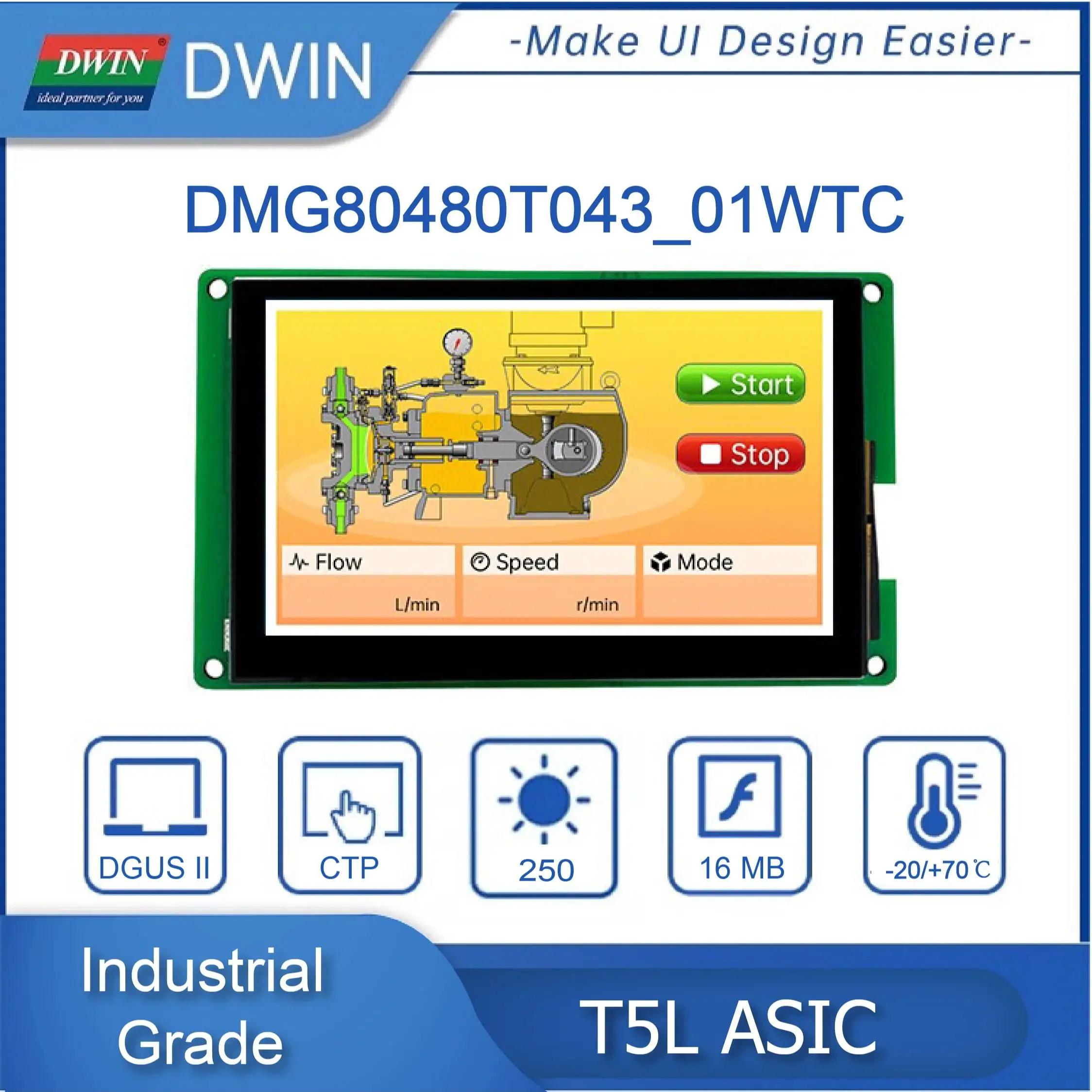 DWIN-4-3-Inch-Arduino-Module-480-800-TFT-LCD-HMI-Display-RS232 ...