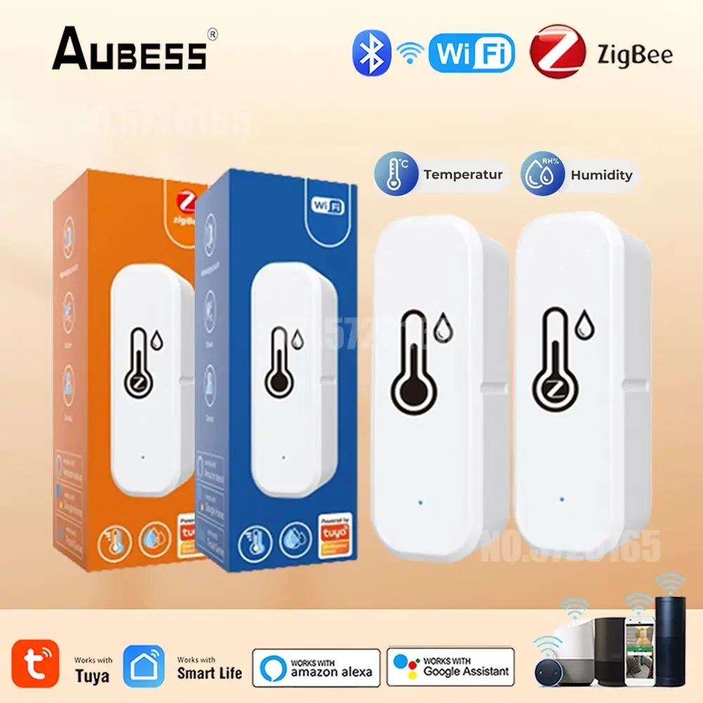 

Tuya Zigbee WiFi Temperature And Humidity Sensor Indoor Hygrometer Controller Smart Home Monitoring Works For Alexa Google Home
