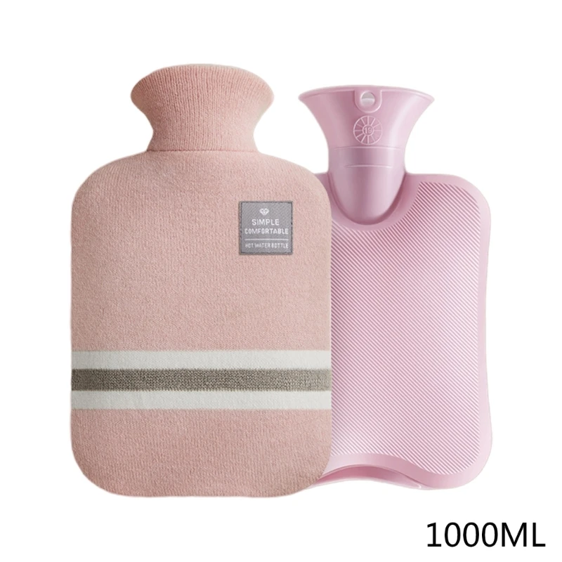 Upgraded Hot Water Bag with Cover for Pains Relief Hot Water Bottle for Menstrual Cramp 1L