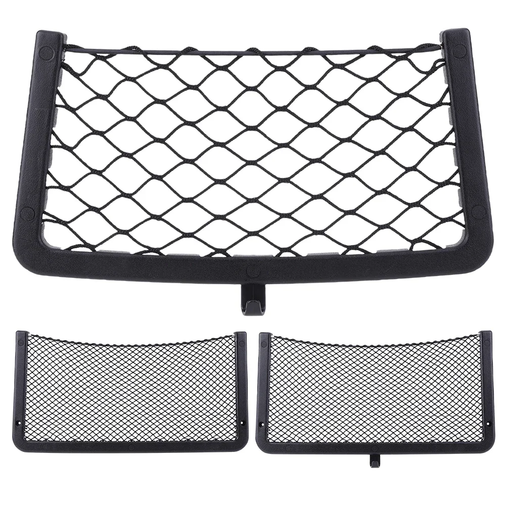 Car Mesh Net Bag Holder Cargo Mesh Net Caravan Bus Vehicle Seat Back Organizer Phone Holder for Bus Camper SUV Vehicle RV