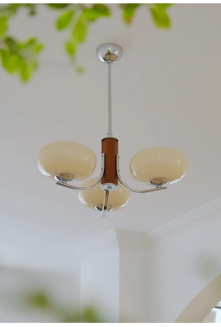 Description Picture 4 of itemVintage Glass Pendant Light Retro Wood Living Room LED Ceiling Chandelier Restaurant Dining Table Loft Hanging Light for Fixture